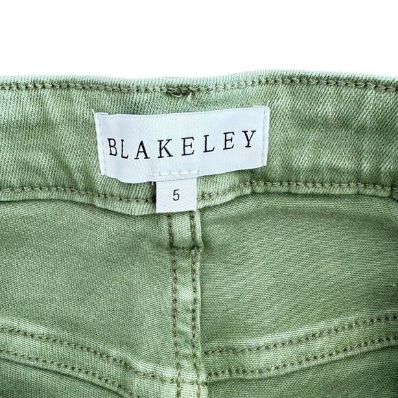 Women's Blakeley Distressed Olive Green Jeans Size 5 Wide Leg Strechy Relaxed - Picture 5 of 7
